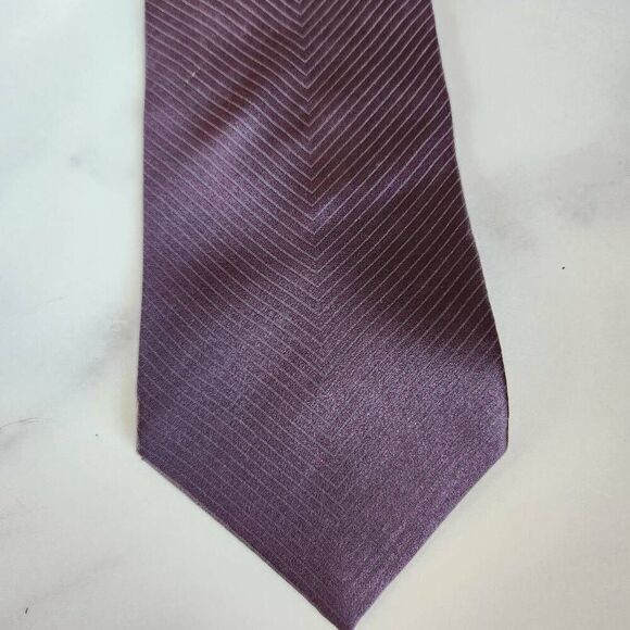 Ottimo Uomo 100% silk vintage Italian scarf slash stripes brown - Picture 1 of 6